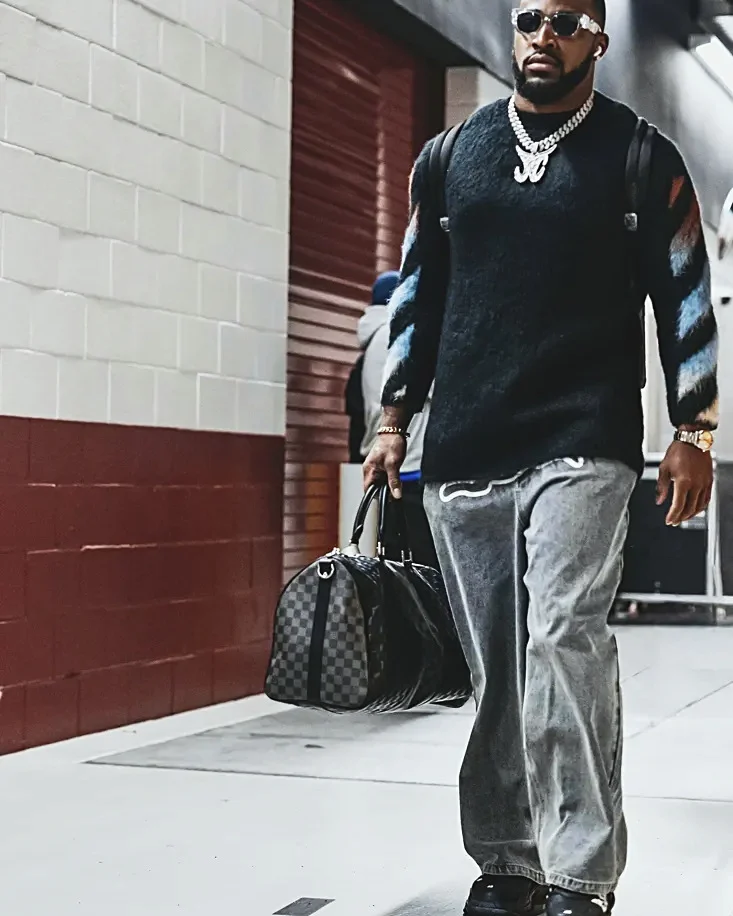NFL game-day look styled by Quezio
